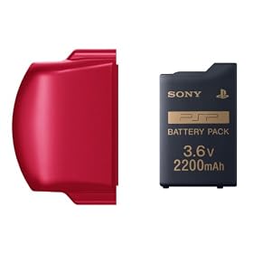 �o�b�e���[�p�b�N(2200mAh) PSP-3000�V���[�Y�p�o�b�e���[�J�o�[(���f�B�A���g�E���b�h)�t��