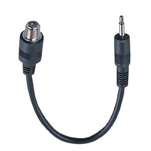 【クリックで詳細表示】YAGIアンテナ 3.5ミニプラグ⇔F型アンテナ変換用 クロ MF77-D