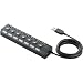 ELECOM USB2.0HUB �ʃX�C�b�`�t �Z���t�p���[ 7�|�[�g 2m �u���b�N U2H-TZS720SBK