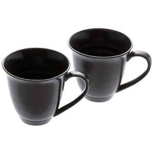 【クリックでお店のこの商品のページへ】エムズスタイル ブラックJ型マグカップ ペアセット 2個 78 MS-90078