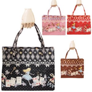 *トランプアリス柄トートバッグ bag173 ゴスロリ ロリータ パンク コスプレ コスチューム メイド ブラウン