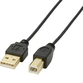 ELECOM USB2.0�P�[�u�� A-B�^�C�v �ɍ� 0.5m �u���b�N U2C-BX05BK