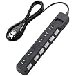 ELECOM ���K�[�h�^�b�v �ʃX�C�b�` �z�R���V���b�^�[�t 6�� 2.5m BK T-K04-2625BK
