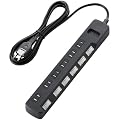 ELECOM ���K�[�h�^�b�v �ʃX�C�b�` �z�R���V���b�^�[�t 6�� 2.5m BK T-K04-2625BK