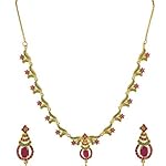 Sapphire Art American Diamond Gold & Rhodium Plated Necklace Set for Girls & Women