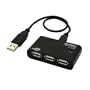 PLANEX iPhone5�Ή� USB2.0/1.1 4�|�[�g USB�n�u �o�X�p���[(USB�P�[�u��A to miniB 30cm) PL-UH401