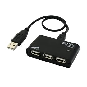 PLANEX USB2.0/1.1 4�|�[�g USB�n�u �o�X�p���[(USB�P�[�u��A to miniB 30cm) PL-UH401