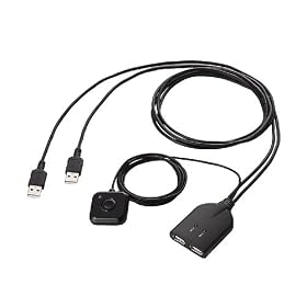 ELECOM �p�\�R���ؑ֊� �L�[�{�[�h�E�}�E�X�p �茳�X�C�b�`�t �u���b�N KM-A22BBK