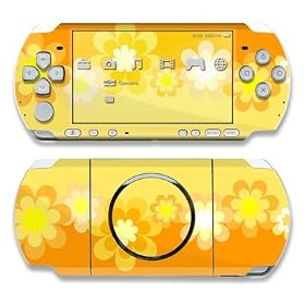 PSP3000�p�X�L���V�[���yRetro Orange Flowers�z