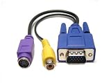  NEW VGA to TV CONVERTER S-VIDEO+RCA OUT CABLE ADAPTER