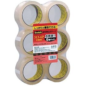 【クリックで詳細表示】スコッチ 透明梱包用テープ お徳パック 48mm×50m 313-6P