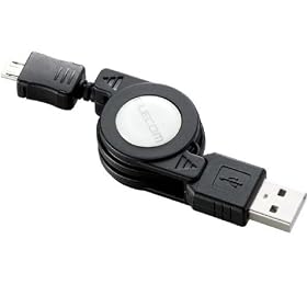 ELECOM Micro-USB(A-MicroB)�P�[�u�� ������莮 0.7m �u���b�N MPA-AMBIRL07BK