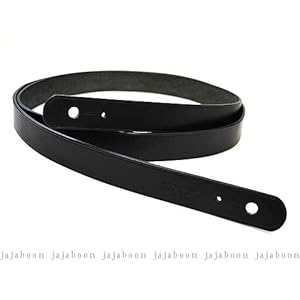 【クリックで詳細表示】JAJABOON オーダーメイド ギターストラップ ブラック【141～150】牛革(レザー)製