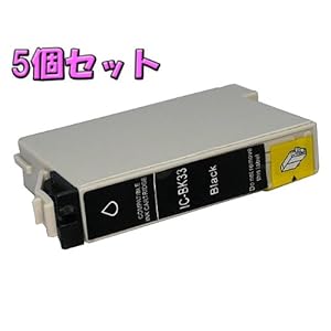 【クリックで詳細表示】≪ 5個 セット ≫ エプソン EPSON IC - BK 33 ( ブラック ) 互換 インク カートリッジ [PC]