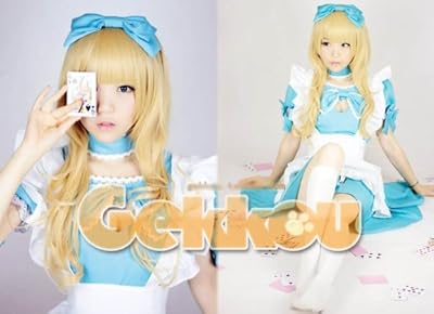 不思議の国のアリス風のアリス風 アリス風 コスプレウィッグ +ウイッグネット