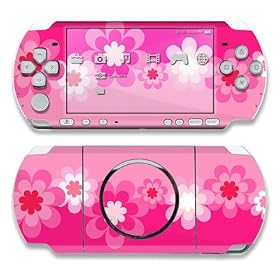 PSP3000�p�X�L���V�[���yRetro Pink Flowers�z