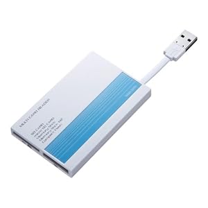 【クリックでお店のこの商品のページへ】SANWA SUPPLY ADR-ML10BL USB2.0 カードリーダー ブルー