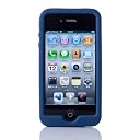 Simplism iPhone 4S 抗菌 シリコンケースセット 液晶保護フィルム付属 ネイビー TR-SCSIPN-NV