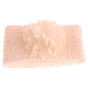 【クリックで詳細表示】Goldbug Ear Muff ＆ Flower Hair Band イアーマフ風フラワーヘアーバンド ホワイト ポリエステル WT-02043