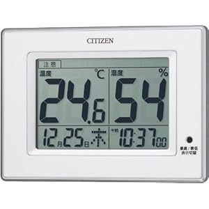 【クリックで詳細表示】CITIZEN 高精度温度・湿度計 ライフナビD200(白) インフルエンザ、熱中症など4種類の注意表示機能付。8RD200-003： ホーム＆キッチン