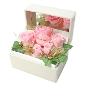 ���b�Z�[�W���[�Y (Preserved Rose) ���[�Y�z���C�g�~���[�{�b�N�X Large~�L���O&�N�B�[��~�s���N �yI Love You�z 22267