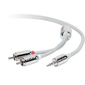 Belkin Y Adapter 1-3.5mm Plug/2-RCA Plugs 7 F8V235-07GLD-AP