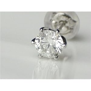 【クリックで詳細表示】メンズピアス片耳用/PTダイヤ0.3ct・宝石鑑別書付ピアス★豪華本物志向