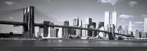  Kunstdruck / Poster: Jeff Lepore, Fiume Hudson Brooklyn Bridge, New York, USA, 95 x 33