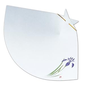 【クリックで詳細表示】無蛍光紙 耐油・四季の花小皿 菖蒲(4月～5月) 200枚 約10x16xH4.3cm W66032