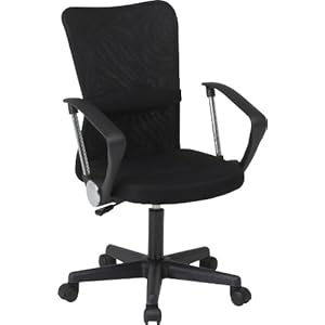 【クリックで詳細表示】不二貿易(FUJIBOEKI)メッシュバックチェアー ハンター 肘付 ブラック 90870