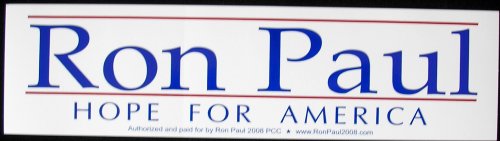  10 Ron Paul HOPE FOR AMERICA Official Bumper Stickers President 2008