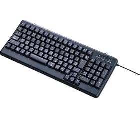 ELECOM �����u�������L�[�{�[�h 101�L�[ USB&PS2���p �R���p�N�g�T�C�Y �u���b�N TK-UP01MABK