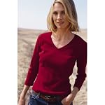 Eddie Bauer(エディー・バウアー) 3/4スリーブシームドVネックTシャツ