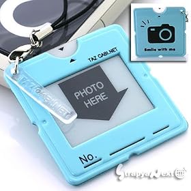 �I�V�����ɂ��C�ɂ̎ʐ^������������Photo Frame Mobile Phone Strap (Water Blue)