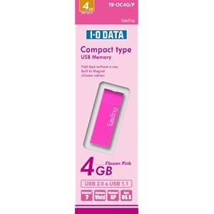 【クリックで詳細表示】I-O DATA USB2.0/1.1対応USBメモリー デザインコンセプトモデル 4GB Flower Pink TB-OC4G/P