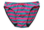 縞パン 1/1リアルバージョンビキニショーツ ピンク+深ミドリ サイズM