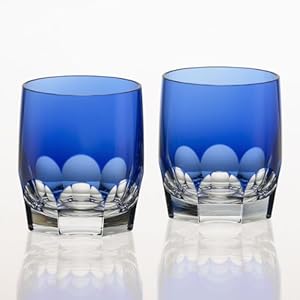 【クリックで詳細表示】カガミクリスタル ロイヤルブルー ペアロックグラス TPS117-72-CCB