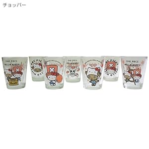 【クリックで詳細表示】ハローキティ×ワンピース/チョッパー◎ショットグラス7個セット(ガラス製)☆サンリオキャラクターグッズ(お酒グラス)通販☆【チョッパー】