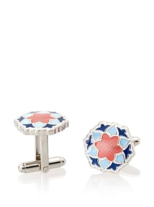 L2 Blue and Pink Bloom Cufflinks