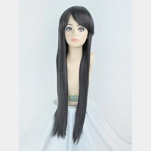 【クリックで詳細表示】プリキャラ ロングストレート70cm ブラックグレー CA-003-CBG