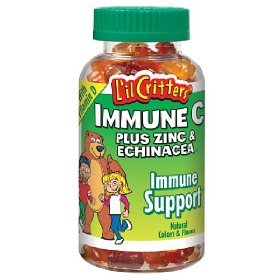 L'il Critters �q���p�@�O�~�x�A�[ �Ɖu�̓A�b�v �r�^�~��C �� �W���N �� �G�L�i�Z�A�@Immune C Plus Zinc and Echinacea, Gummy Bears - 190��