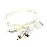  RCA AV Cablefor iPod Classic 80GB, 160GB, Nano 3rd Generation 4GB, 8GB, iPod Touch 8GB, 16GB, 32GB, and iPhone