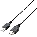 ELECOM RoHS�w�ߏ���&���z���p�b�P�[�W �G�RUSB2.0�����P�[�u�� A-A���X�^�C�v 1m �u���b�N U2C-JE10BK