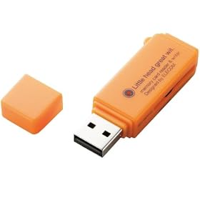 ELECOM ���������[�_���C�^ ���}�� SD�n��p �I�����W MR-C18DR