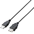 ELECOM RoHS�w�ߏ���&���z���p�b�P�[�W �G�RUSB2.0�����P�[�u�� A-A���X�^�C�v 2m �u���b�N U2C-JE20BK