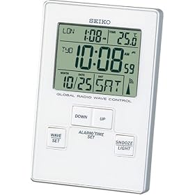 SEIKO CLOCK (�Z�C�R�[�N���b�N) �ڊo�����v �O���[�o���d�g���v �g���x�� �f�W�^�� ���[���h�^�C���@�\ SQ675W