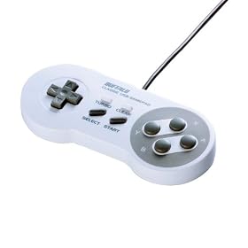 iBUFFALO USB�Q�[���p�b�h 8�{�^�� �X�[�p�[�t�@�~�R���� �z���C�g BSGP801WH