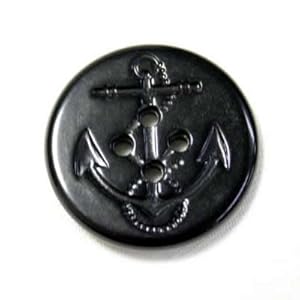 【クリックでお店のこの商品のページへ】Amazon.co.jp ｜ イカリボタン30mmブラック ピーコート・ダッフルコート用 ｜ ホビー 通販
