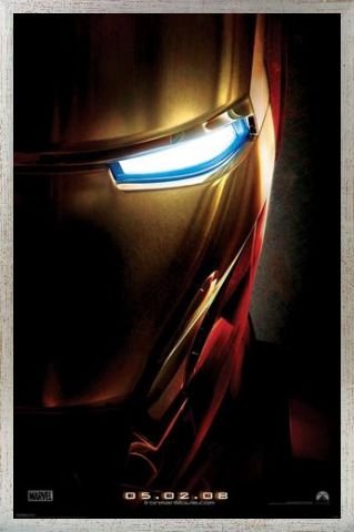  Iron Man Poster und Alu-Rahmen - Face Teaser (91 x 61cm)