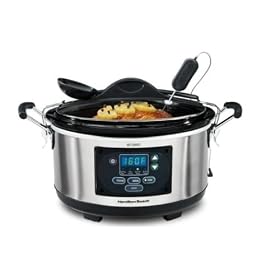 �n�~���g���r�[�` �N���b�N�|�b�g �X���[�N�b�J�[ Hamilton Beach 6-Quart Portable Set 'n Forget Probe Slow Cooker ���s�A���i